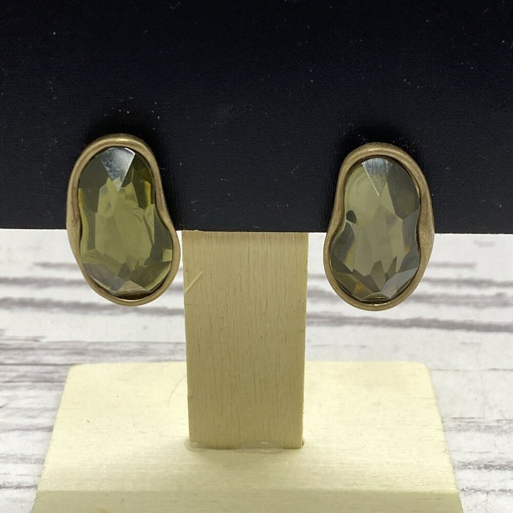 Vintage Robert Lee Morris RLM Soho Gold Tone Faux Stone  Clip On Earrings